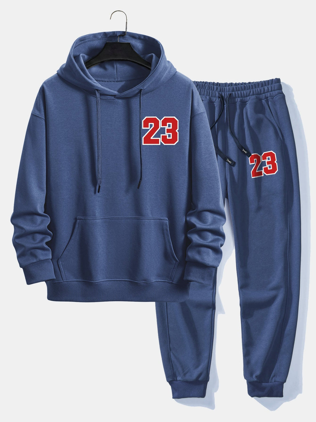 Men's Printed Hoodie Jogger Set Relaxed Cotton Blend Streetwear