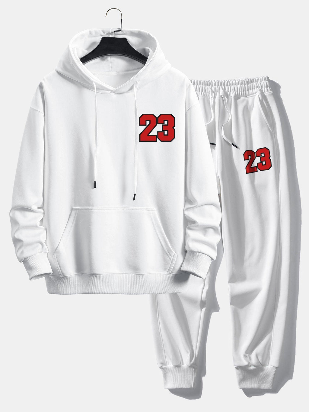 Men's Printed Hoodie Jogger Set Relaxed Cotton Blend Streetwear