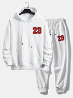 Men's Printed Hoodie Jogger Set Relaxed Cotton Blend Streetwear