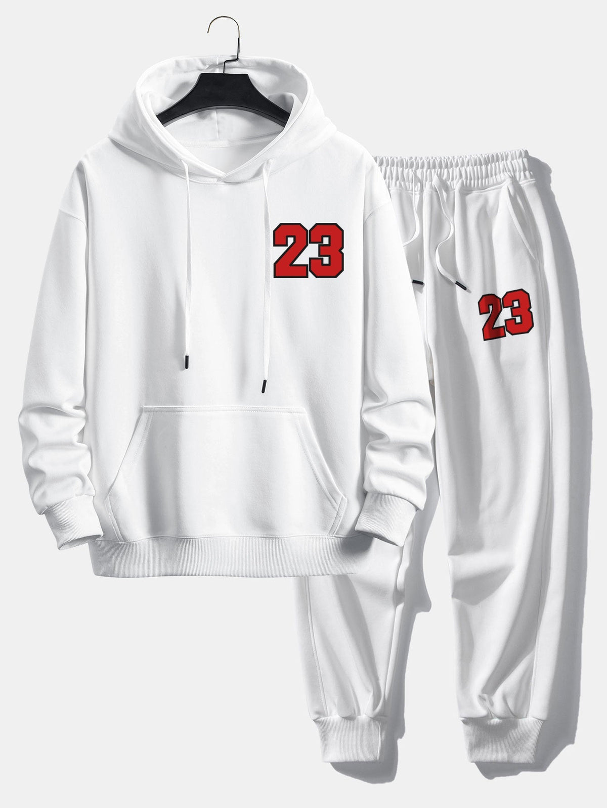 Men's Printed Hoodie Jogger Set Relaxed Cotton Blend Streetwear