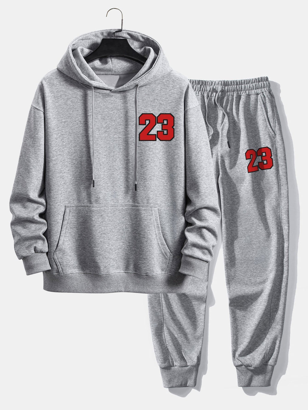 Men's Printed Hoodie Jogger Set Relaxed Cotton Blend Streetwear