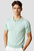 Men's Fine Knit Polo Relaxed Smart Casual Summer Shirt