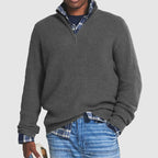 Men's Ribbed Quarter Zip Soft Knit Sweater Regular Fit