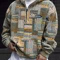 Women's Cozy Pattern Knit Quarter-Zip Pullover - Olive Green