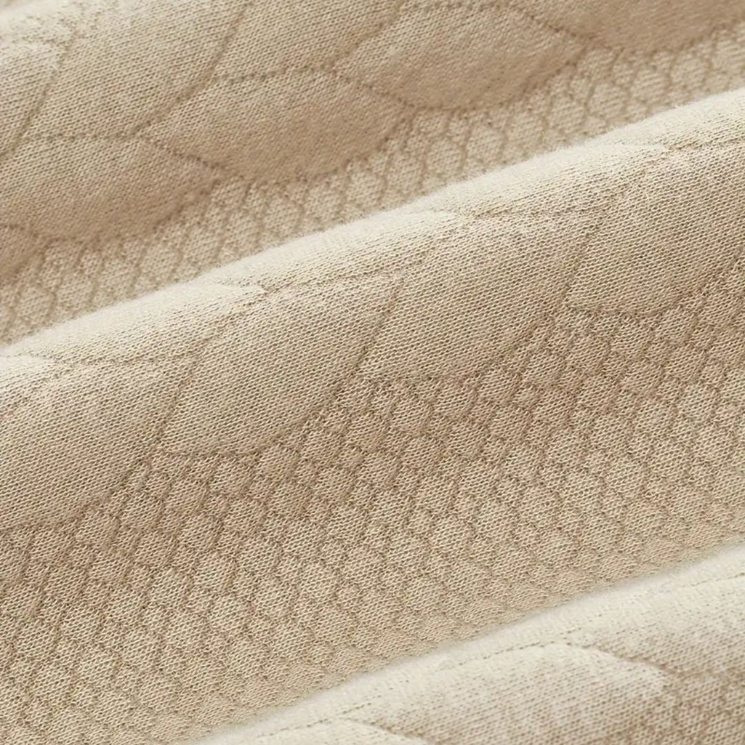 Men's Cable Knit Half Zip Sweater with Textured Yoke