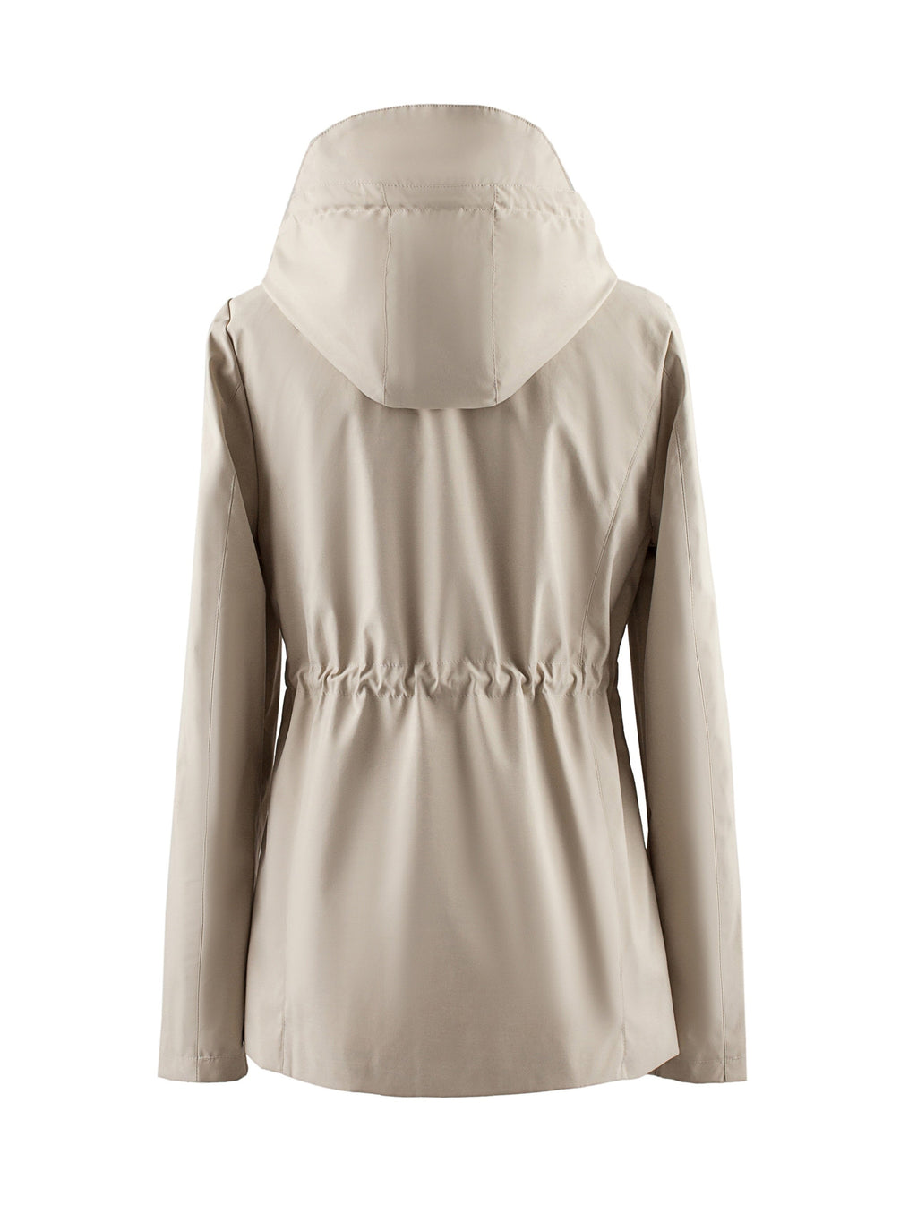 Women's Lightweight Hooded Spring Jacket with Drawstring Cinch Waist