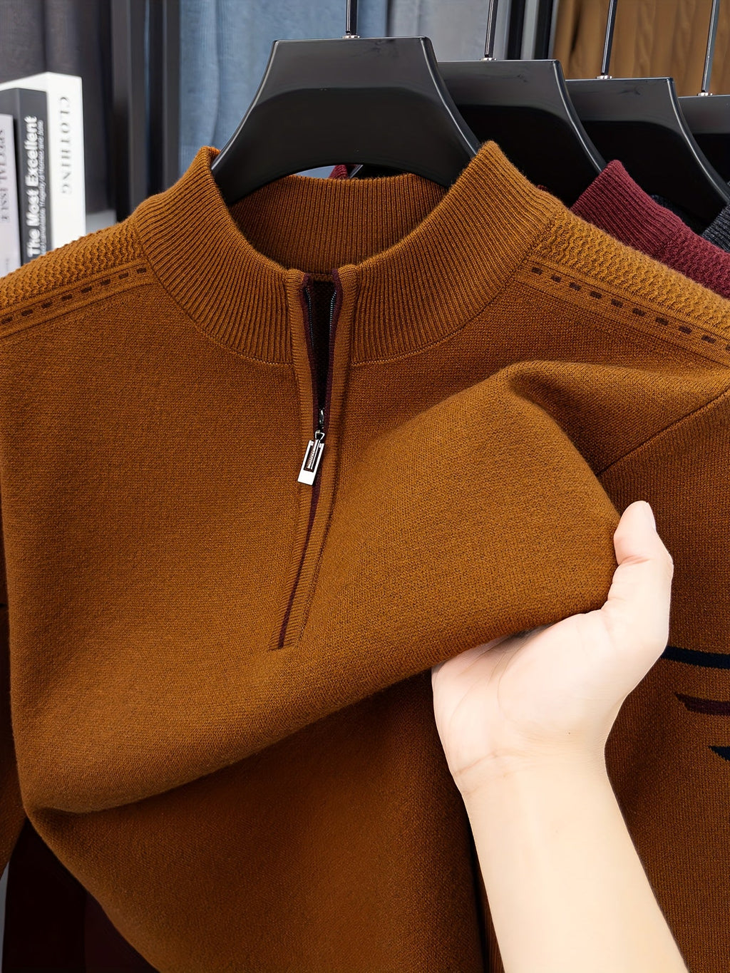 Men's Smart-Casual Knit Pullover with Half-Zip Neckline