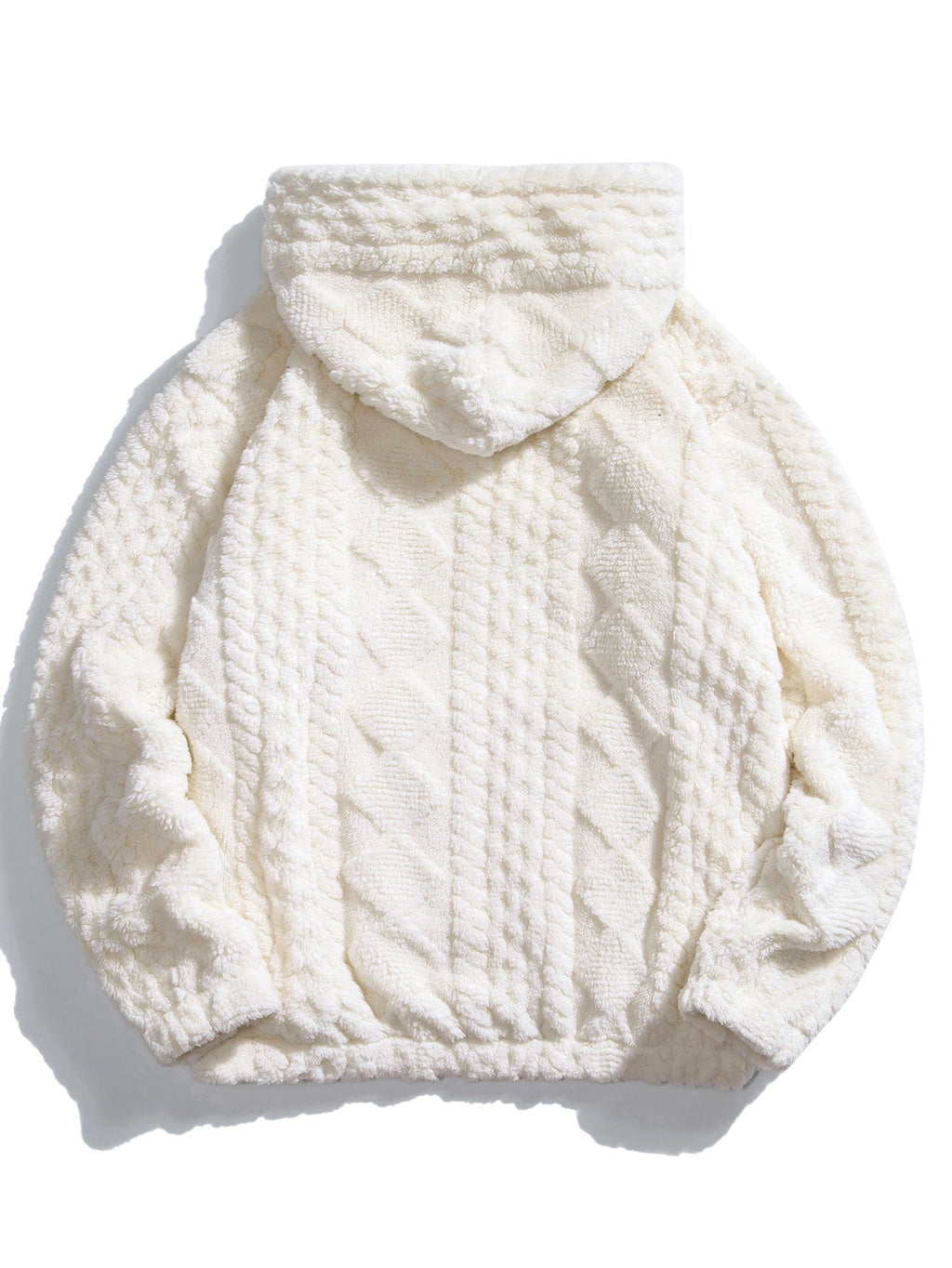 Men's Textured Teddy Tracksuit Relaxed Hoodie and Joggers