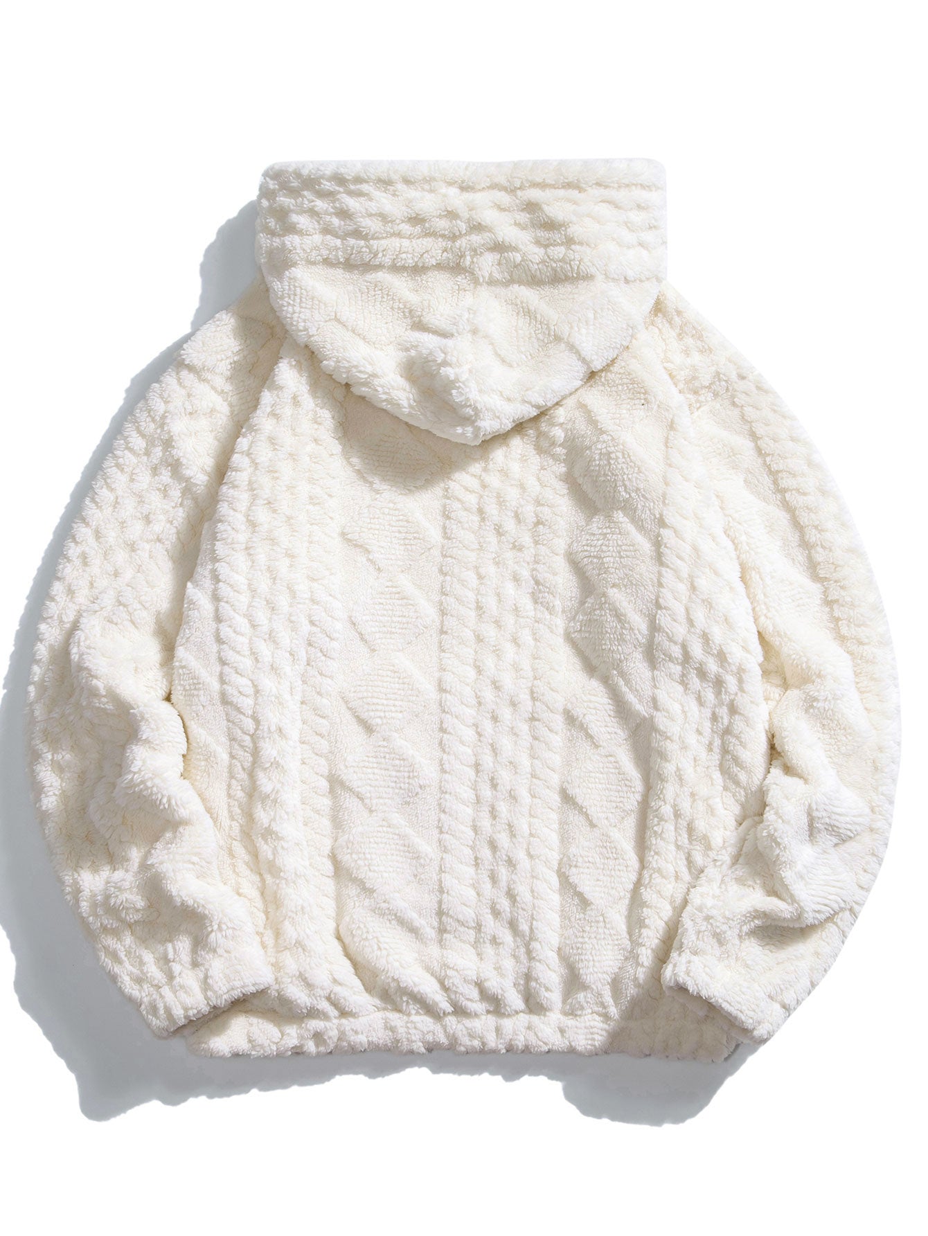 Men's Textured Teddy Tracksuit Relaxed Hoodie and Joggers