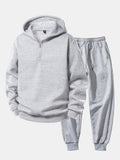 Men's Quarter Zip Hoodie Tracksuit Relaxed Jogger Set