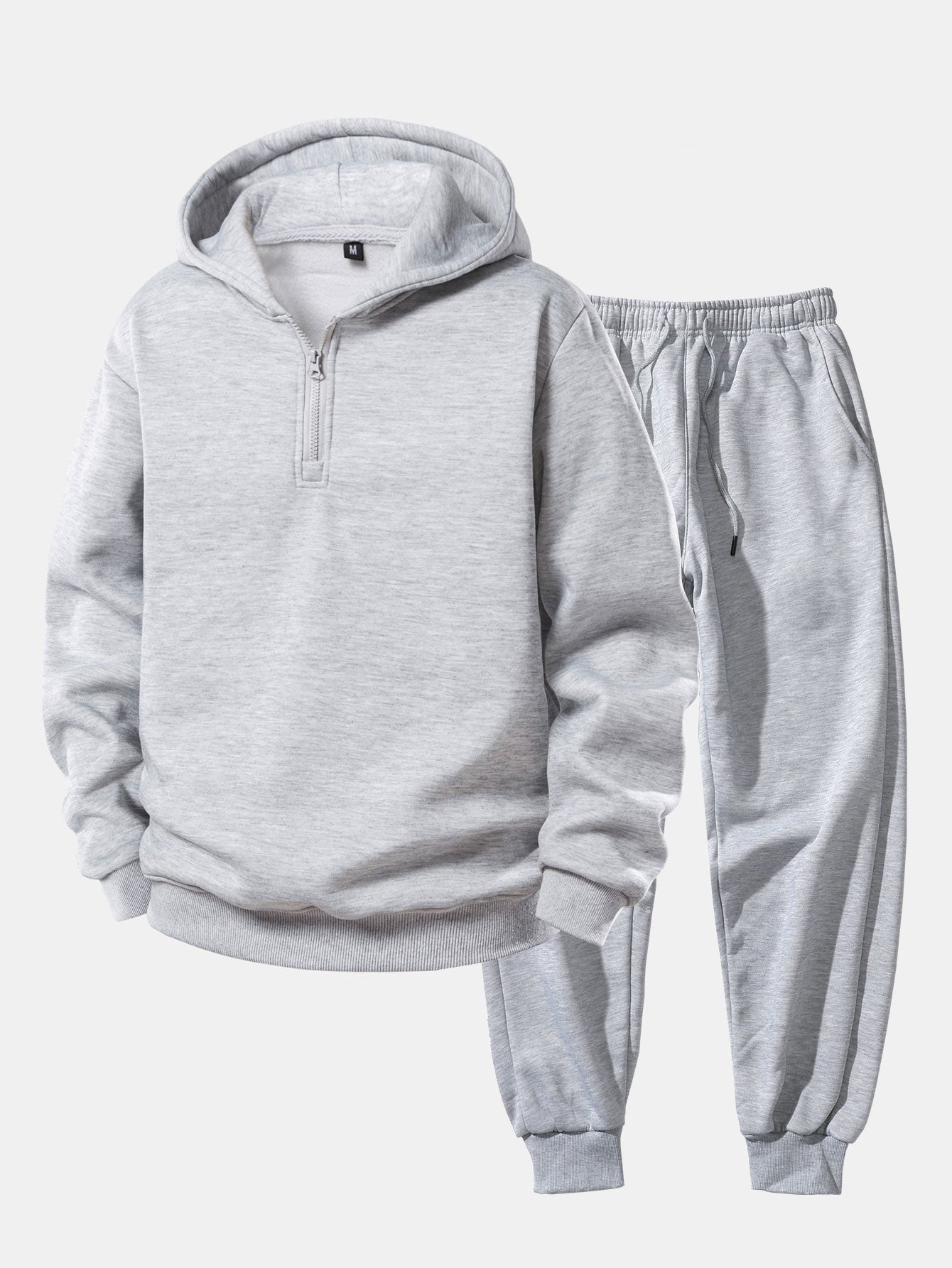 Men's Quarter Zip Hoodie Tracksuit Relaxed Jogger Set