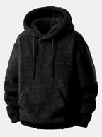 Men's Teddy Fleece Hoodie and Shorts Set Relaxed Two