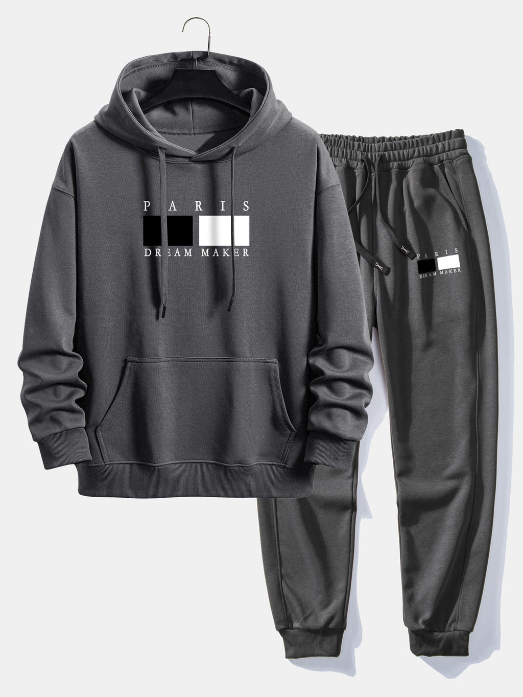 Men's Relaxed Hoodie Tracksuit Cotton Blend Jogger Set