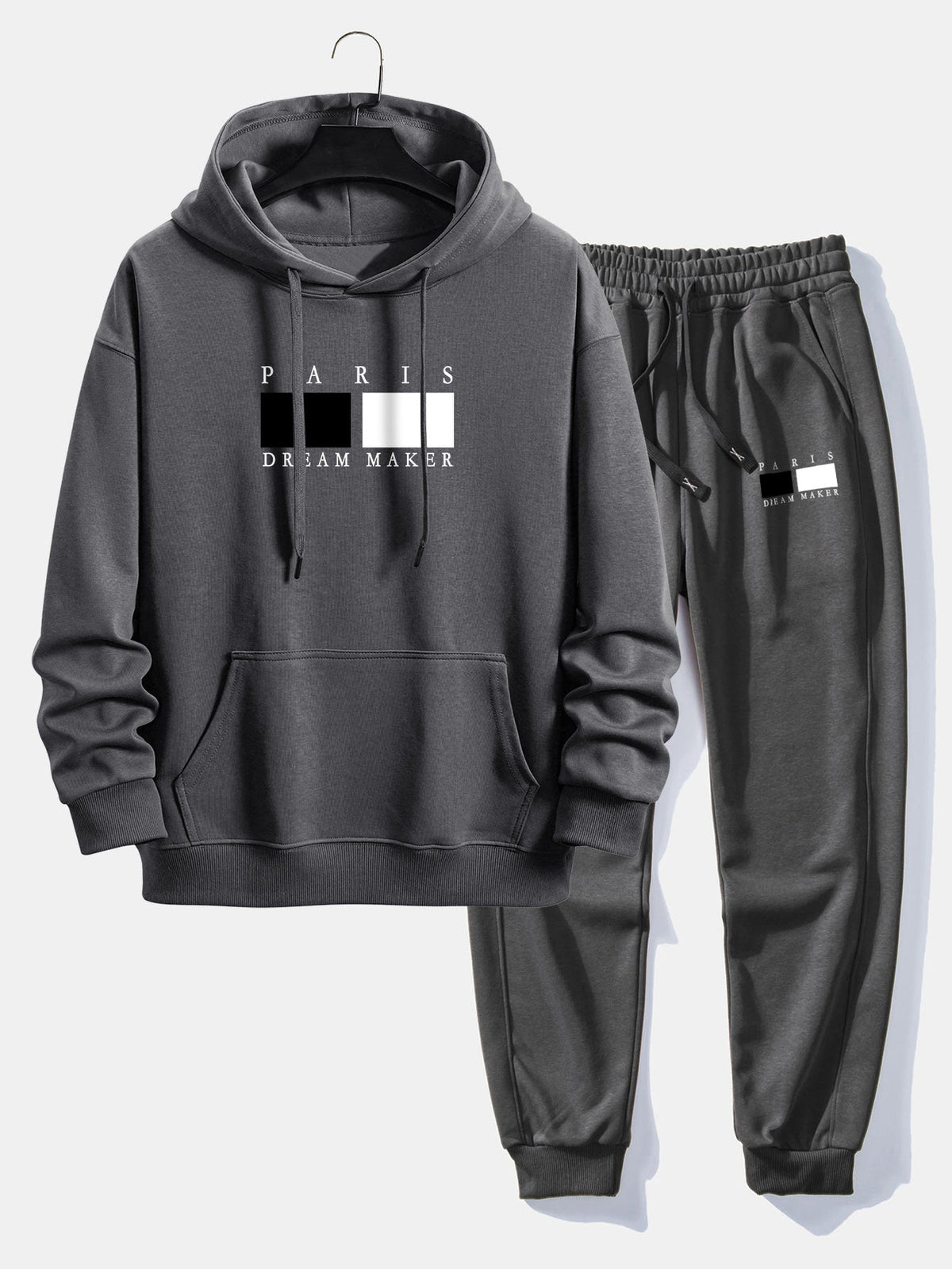 Men's Relaxed Hoodie Tracksuit Cotton Blend Jogger Set