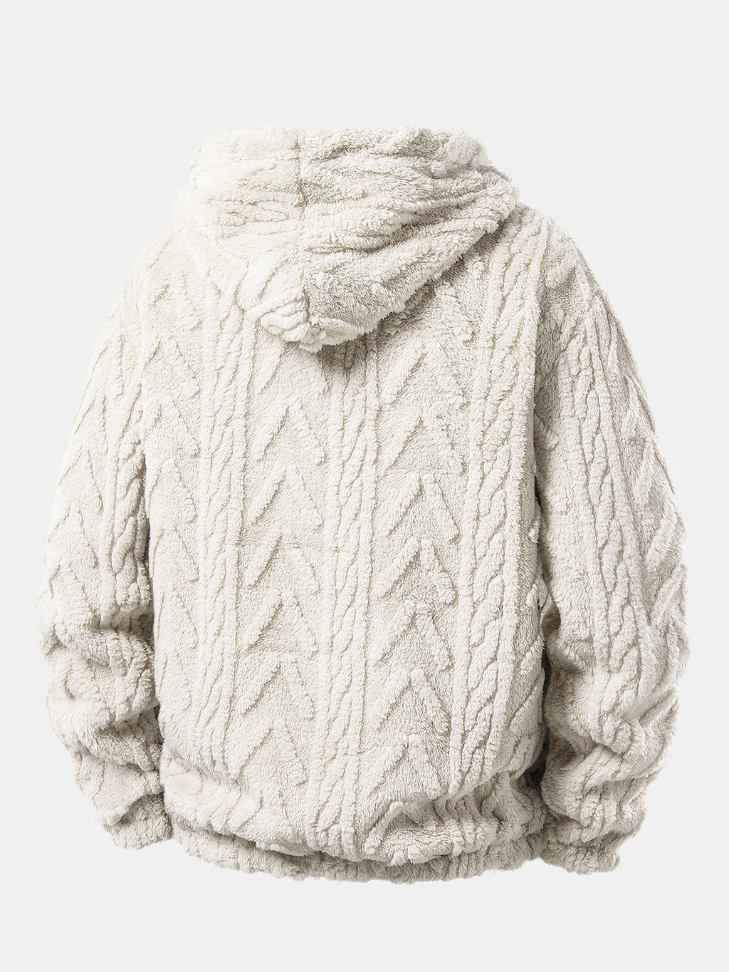 Men's Teddy Fleece Two Piece Set Relaxed Hoodie