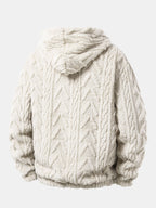 Men's Teddy Fleece Two Piece Set Relaxed Hoodie