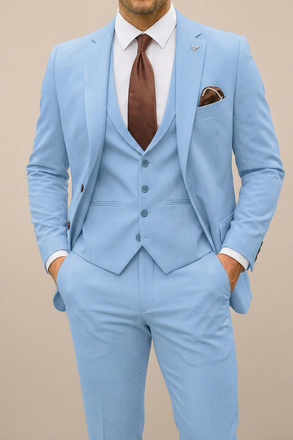 Men's Slim Fit Three Piece Suit Tailored Spring Weddings