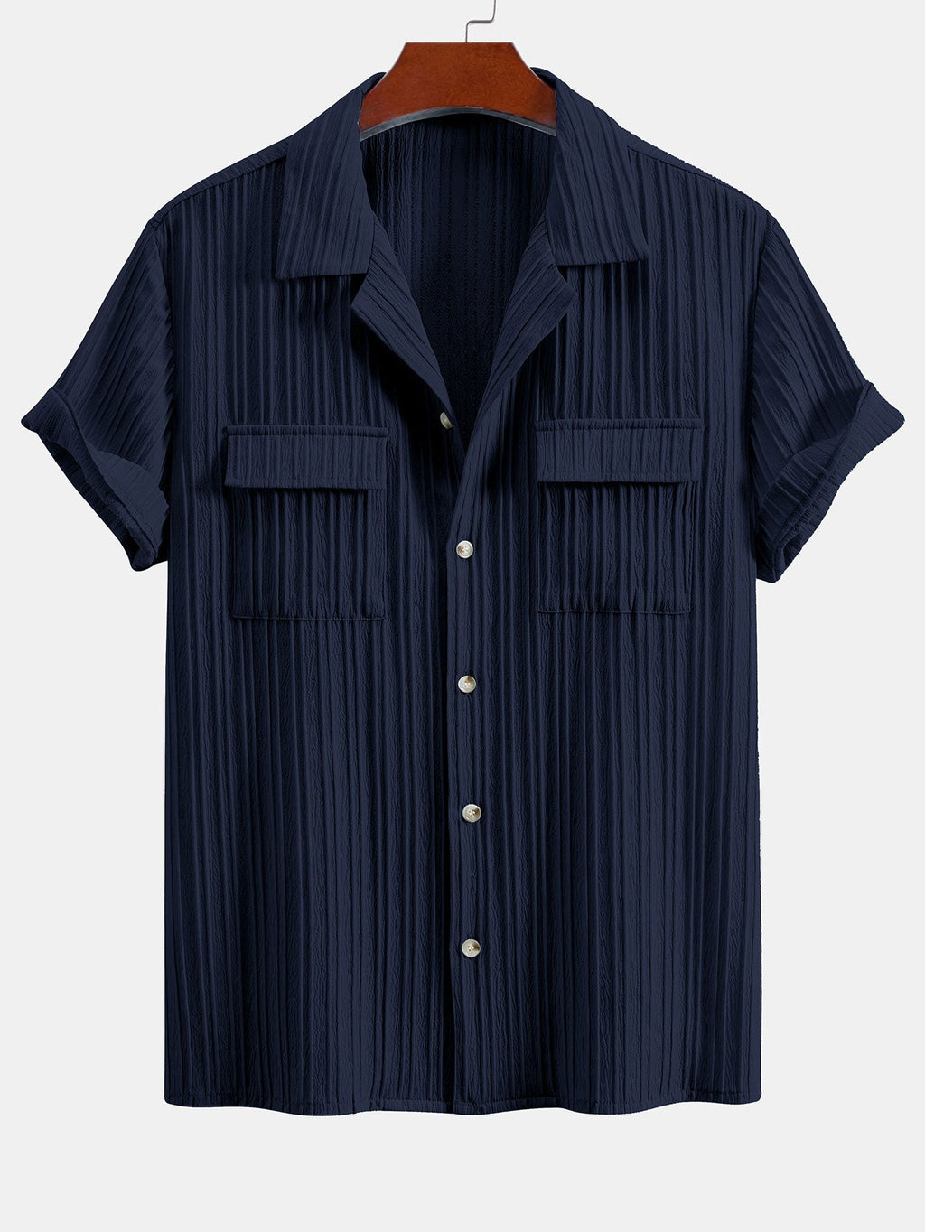 Men's Textured Cuban Collar Shirt and Linen Blend Trouser