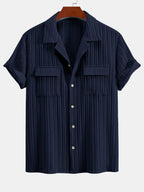 Men's Textured Cuban Collar Shirt and Linen Blend Trouser