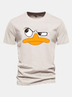 Men's Graphic T Shirt Cartoon Face Print Casual Fit