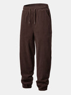 Men's Ribbed Corduroy Tracksuit Relaxed Hoodie and Tapered Joggers