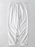 Men's Open Knit Button Shirt with Linen Blend Trousers