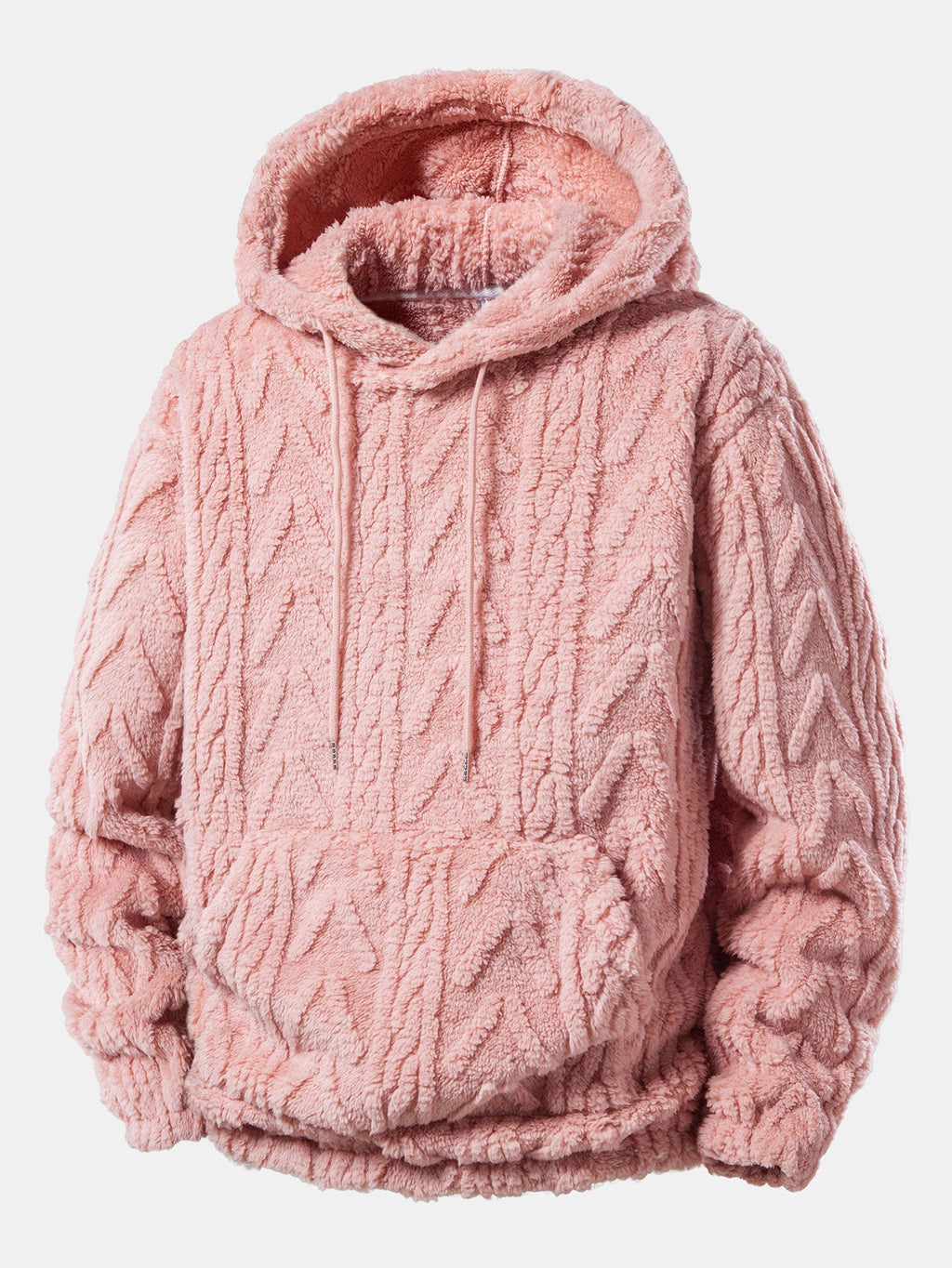 Men's Teddy Fleece Two Piece Set Relaxed Hoodie