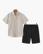 Men's Linen Shirt and Shorts Relaxed Summer Set