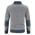 Men's Full Zip Knit Cardigan with Stand Collar