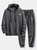 Men's Relaxed Fit Tracksuit Cotton Blend Hoodie and Joggers