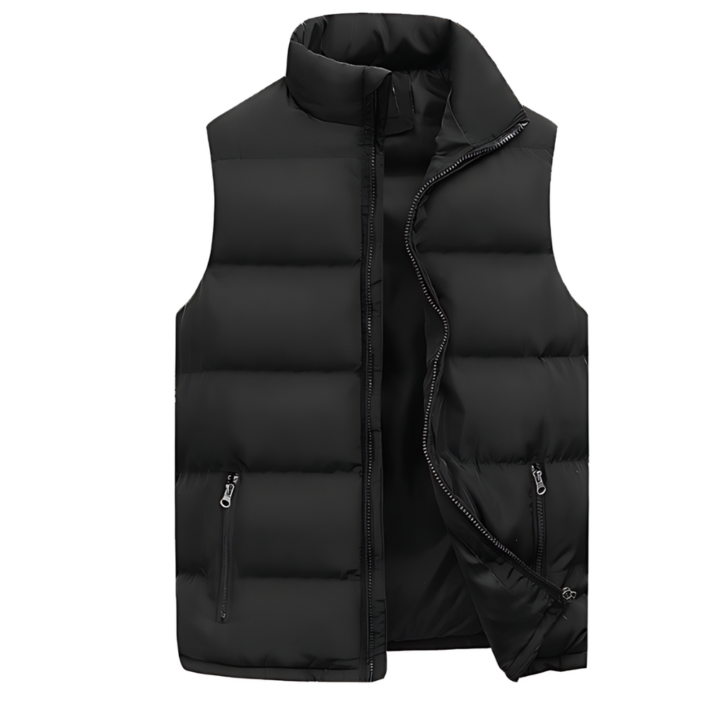 Men's Padded Quilted Gilet High Collar Zip Layer
