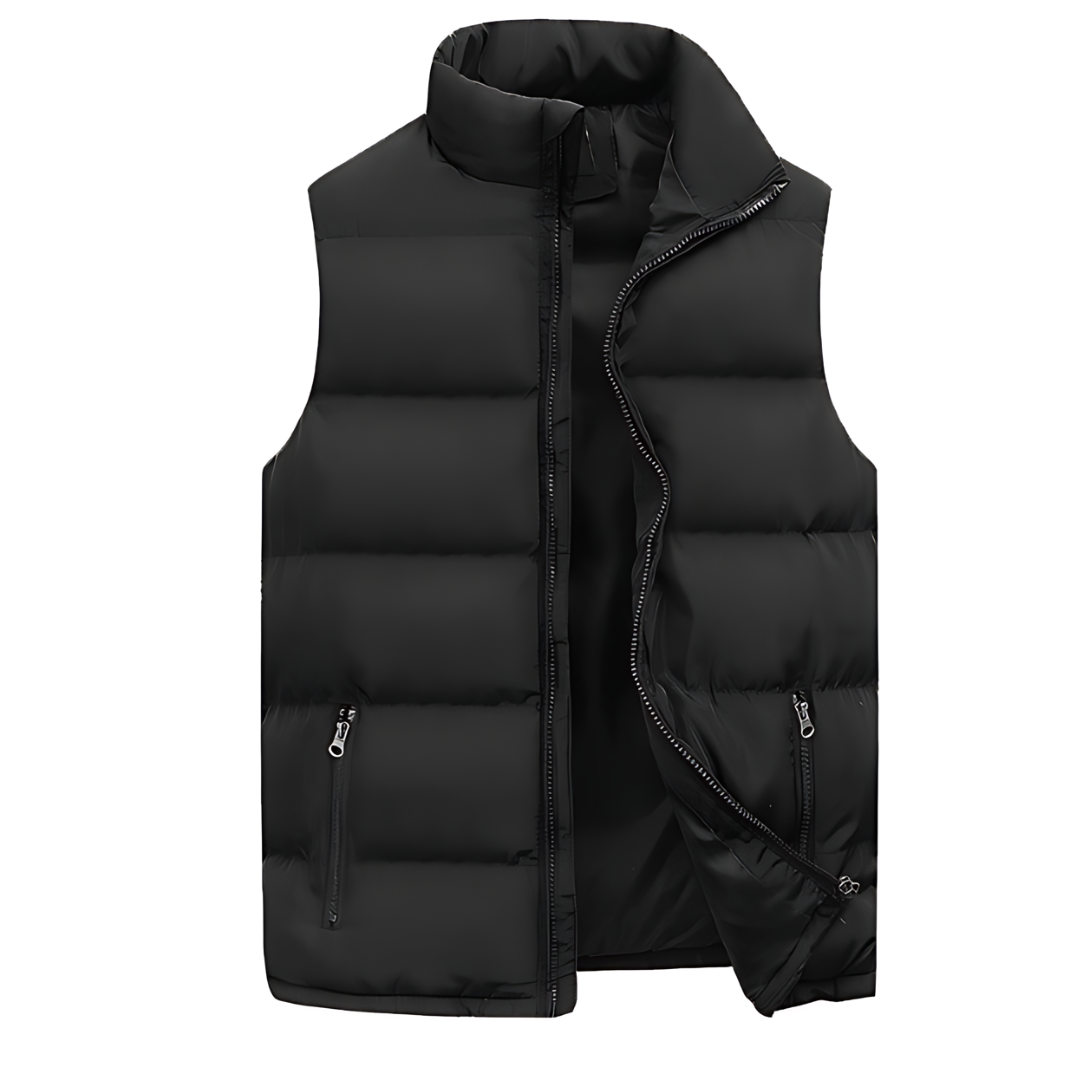 Men's Padded Quilted Gilet High Collar Zip Layer