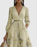 Women's Elegant Pleated Maxi Dress