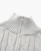 Men's Cable Knit Half Zip Sweater Premium Cotton Pullover
