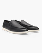 Men's Textured Leather Loafers Flexible Contrast Sole