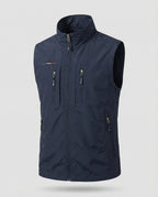 Men's Lightweight Utility Gilet Multi Pocket Zip Up Layer