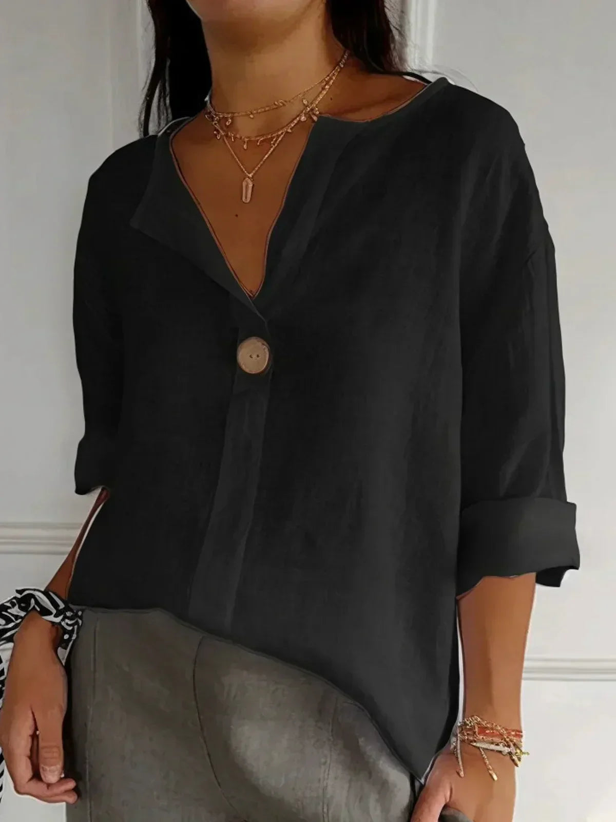 Women's Casual V-Neck Blouse