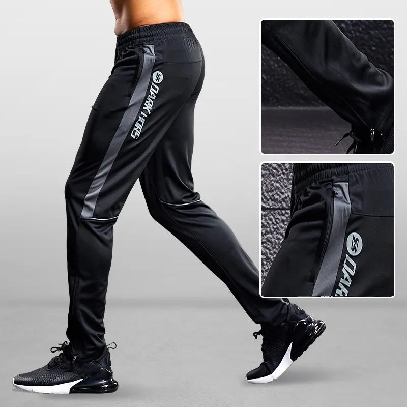 Men's Lightweight Tapered Joggers with Zippered Pockets – Gray