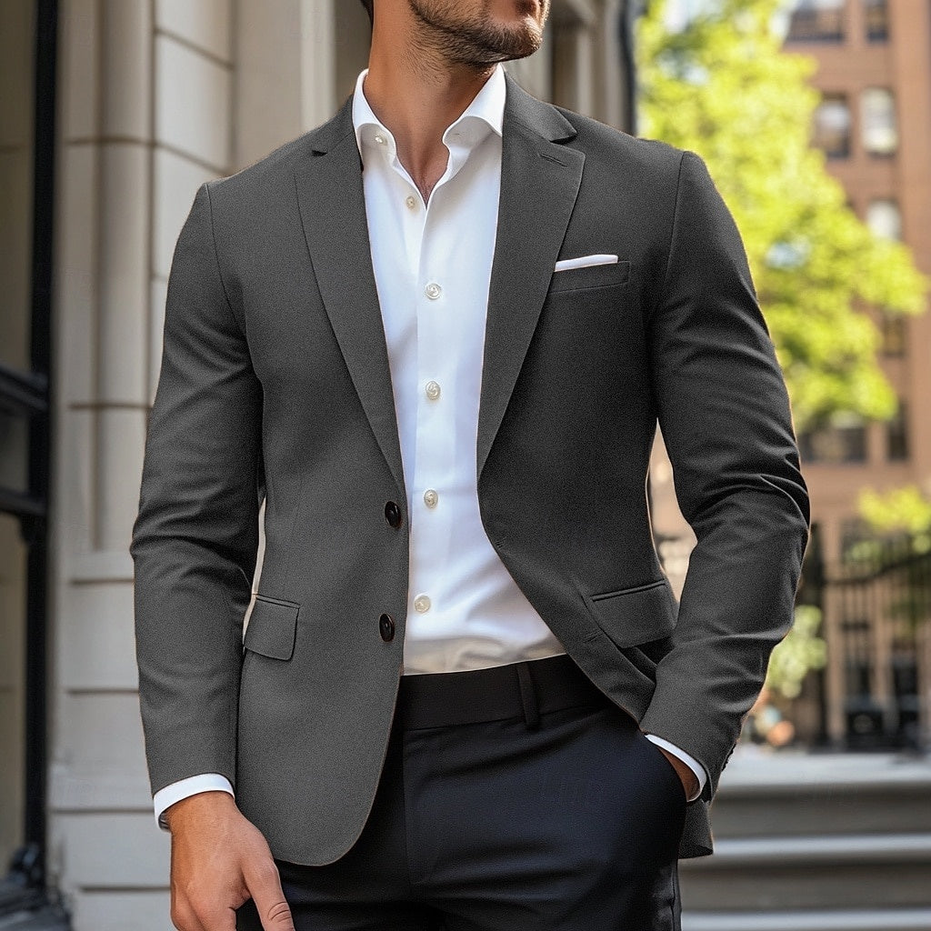 Men's Standard-Fit Casual Blazer for Office and Weekend - Dark Gray
