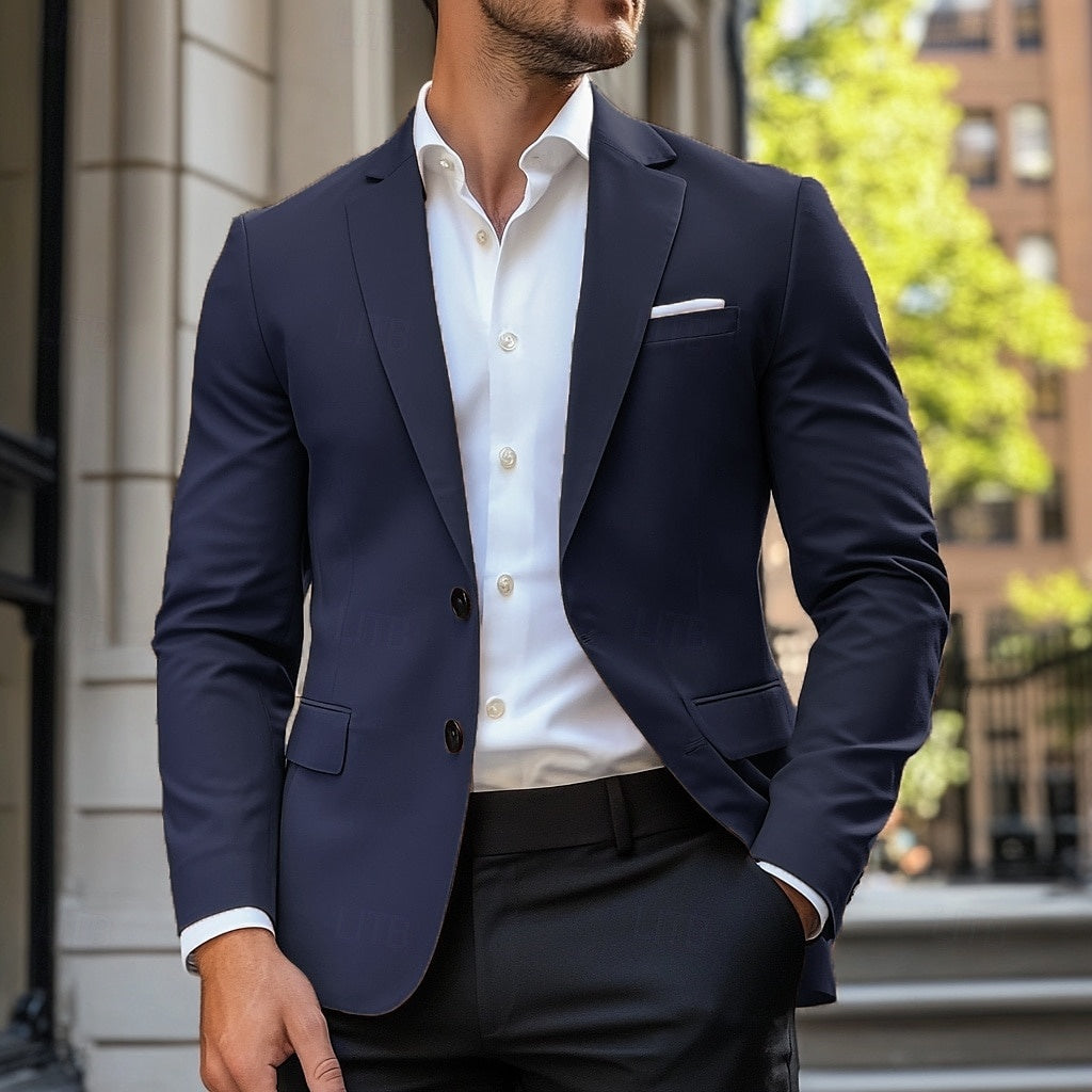 Men's Standard-Fit Casual Blazer for Office and Weekend - Navy Blue