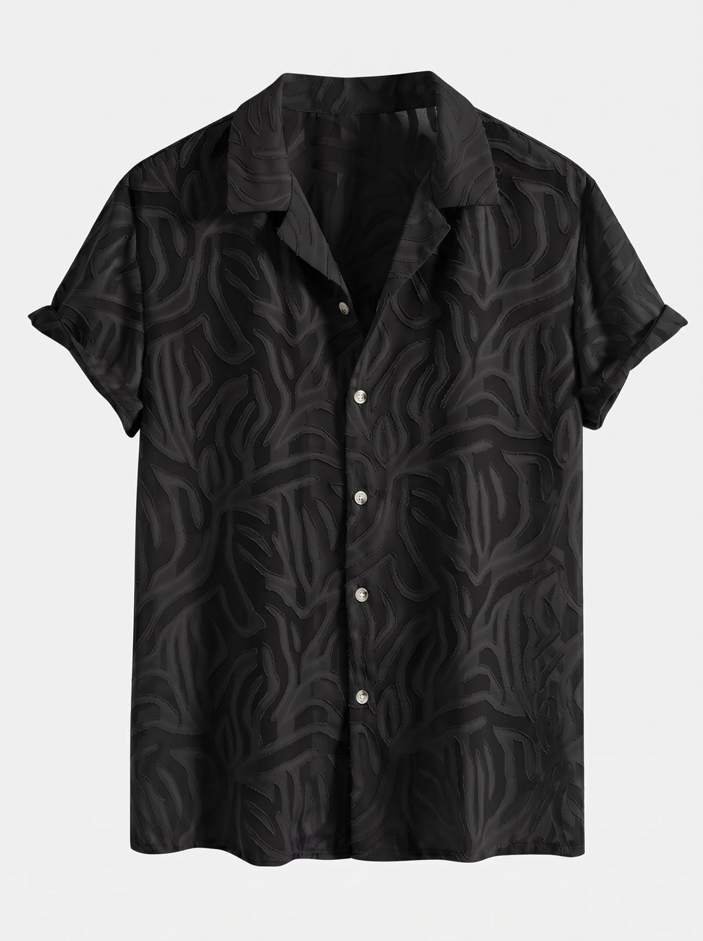 Men's Cuban Collar Summer Co Ord Textured Shirt Linen