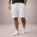 Men's Linen Shorts Drawstring Waist Printed Summer Fit