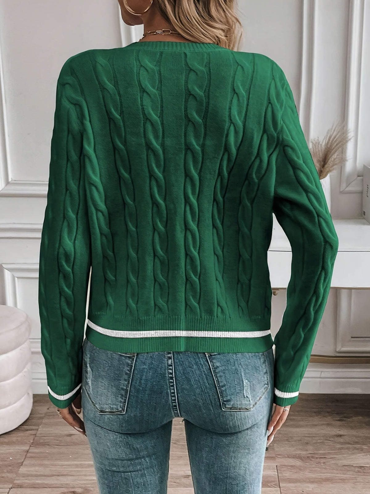 Women's Dressy Knit Cardigan with Gilded Buttons