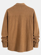 Men's Corduroy Shirt and Cargo Jogger Set Relaxed Autumn