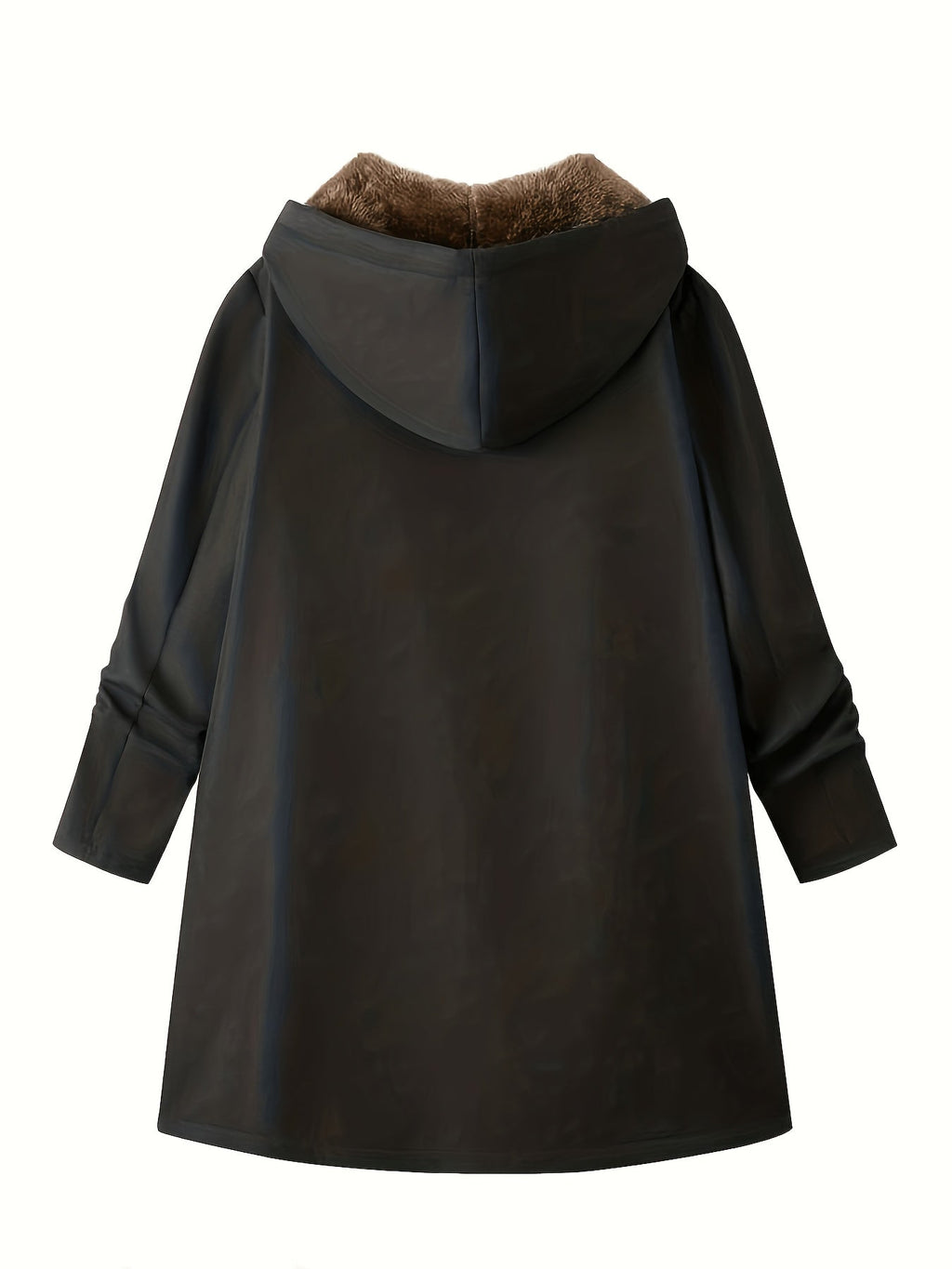 Women's Longline Hooded Winter Coat with Full-Length Zip