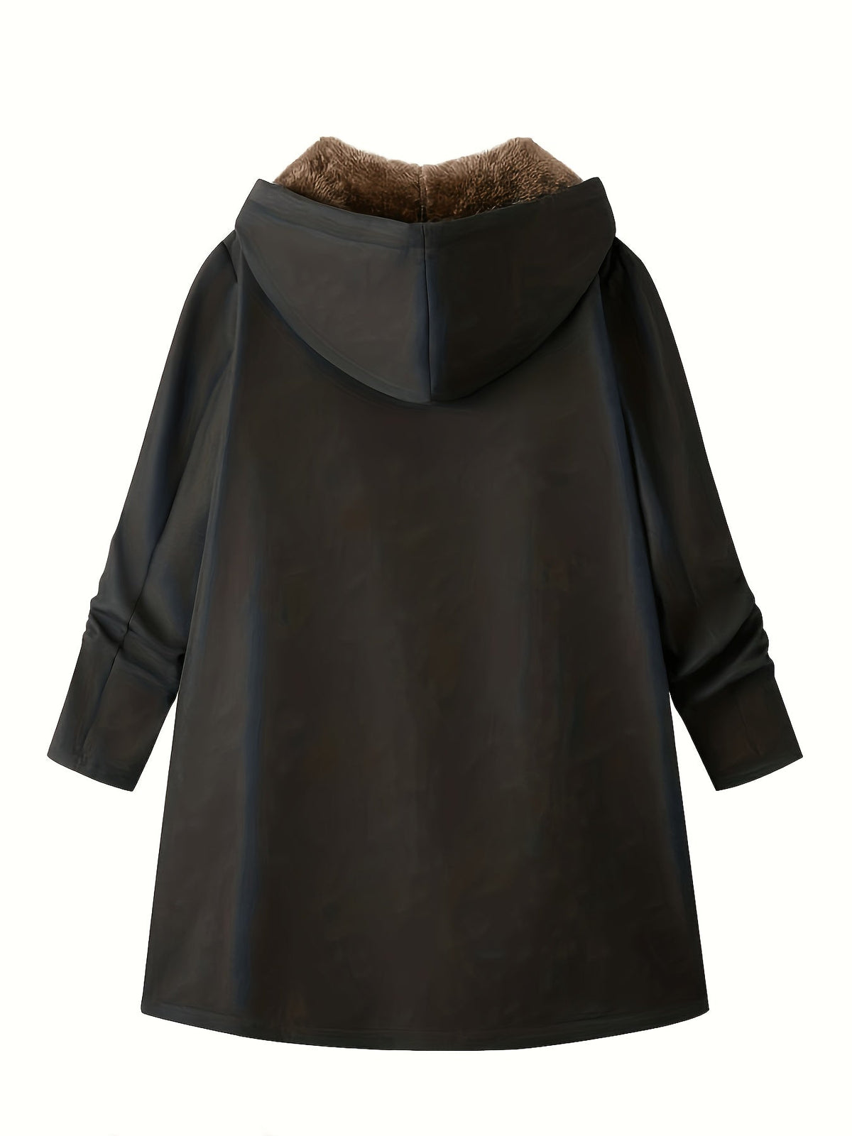 Women's Longline Hooded Winter Coat with Full-Length Zip