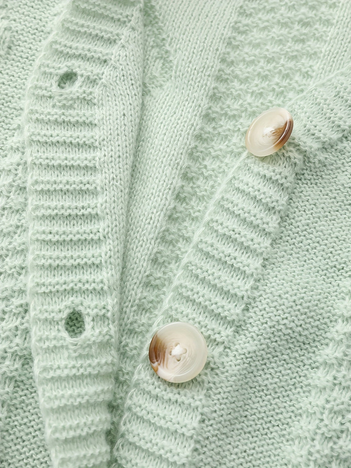 Women's Delicate Floral Stitch Knit Cardigan