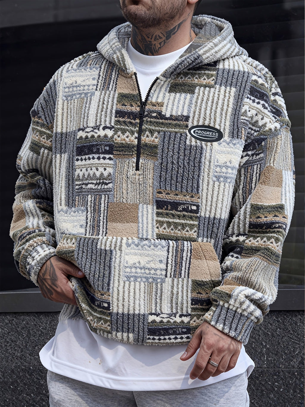Women's Cozy Pattern Knit Quarter-Zip Pullover