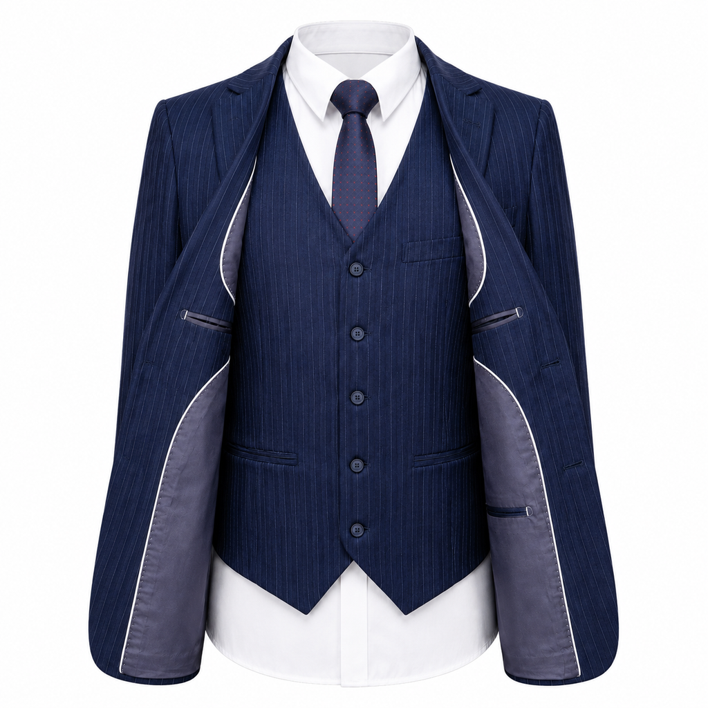 Men's Double Breasted Tweed Three Piece Suit Tailored Weddings