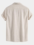 Men's Relaxed Summer Shirt and Trousers Set Cuban Collar